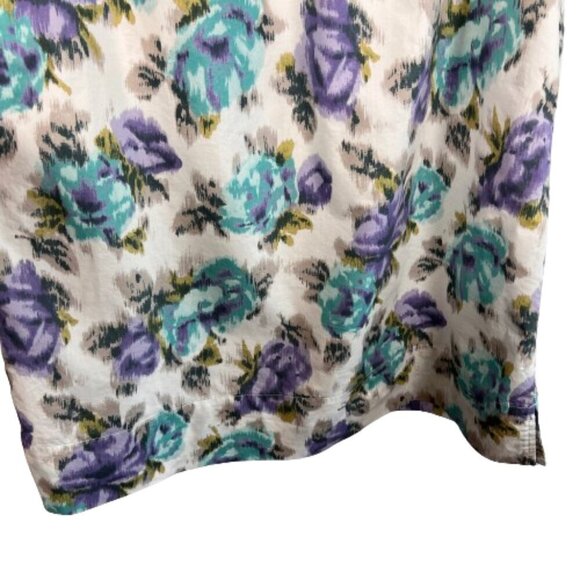 Lands' End Womens Cotton Sleeveless Watercolor Floral Dress Sz 12 Summer Pockets - Picture 5 of 14